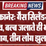 बीकानेर: गैस सिलेंडर में रिसाव, बल्ब जलाते ही भड़की आग, तीन लोग झुलसे